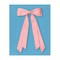 Stupell Industries Pink Satin Bow on Blue Canvas, design by Jilly Jack Designs